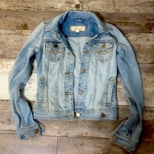 Denim Jacket distressed light wash from Abercrombie size Medium.